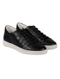 Kiton Black Leather Crocodile Shoes KIM