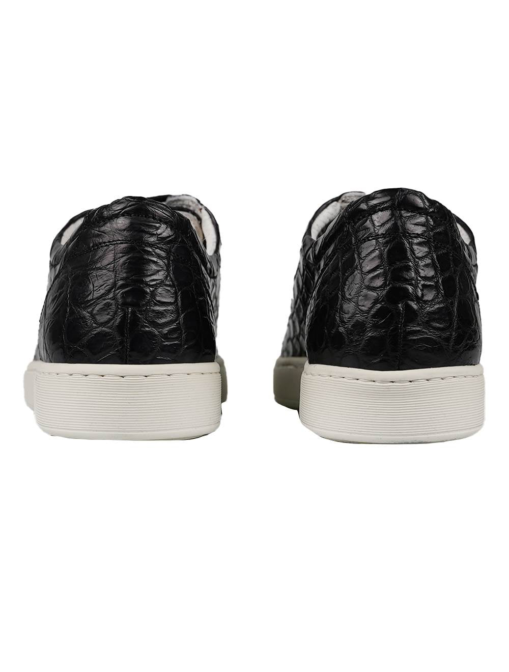Kiton Black Leather Crocodile Shoes KIM
