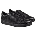 Kiton Black Leather Crocodile Shoes