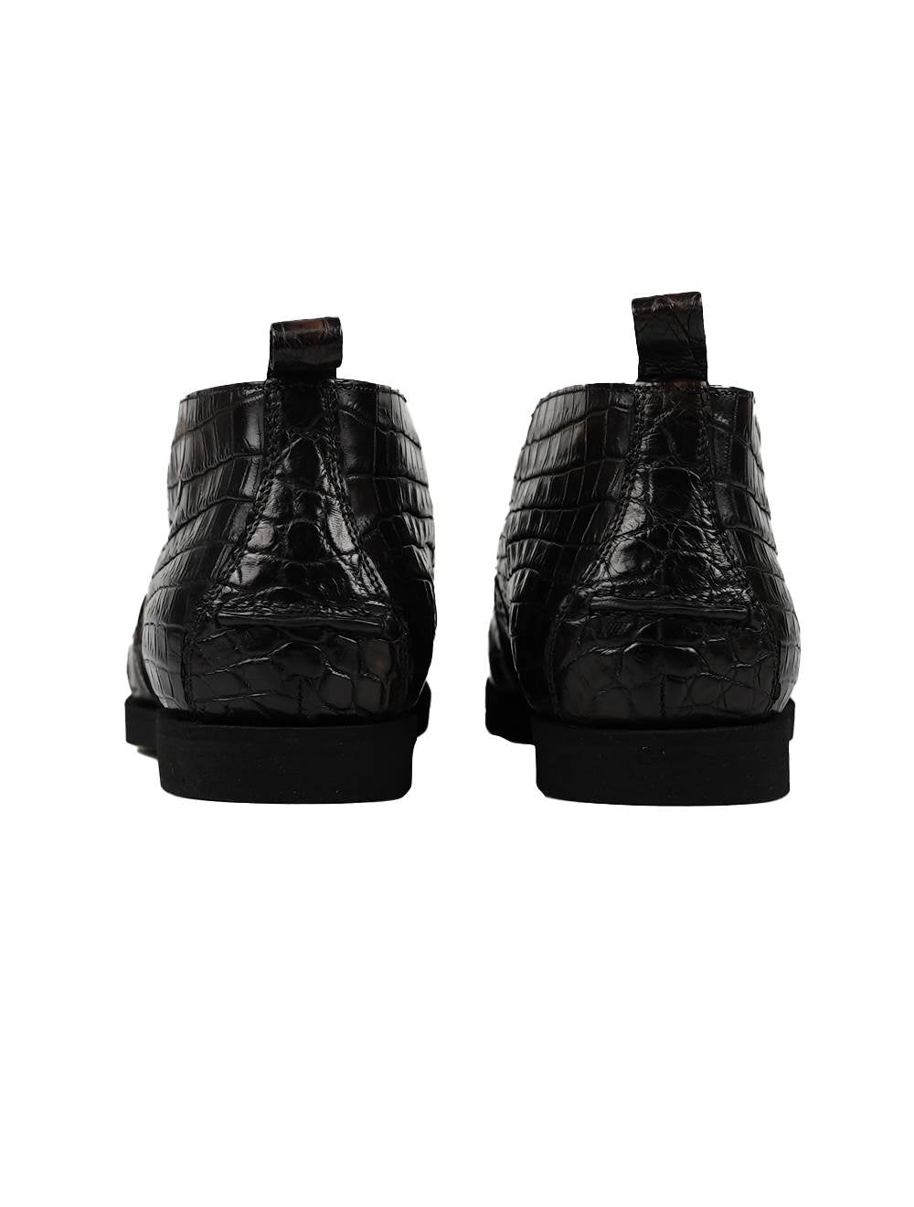 Kiton Brown Leather Crocodile Shoes