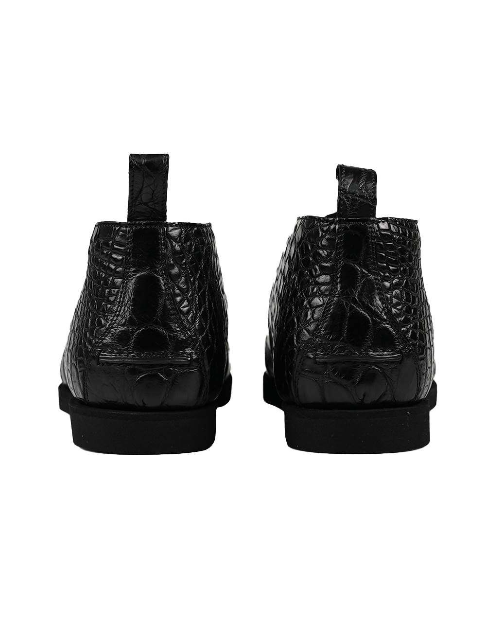 Kiton Black Leather Crocodile Boots CONB