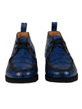 Kiton Blue Leather Crocodile Boots CONB