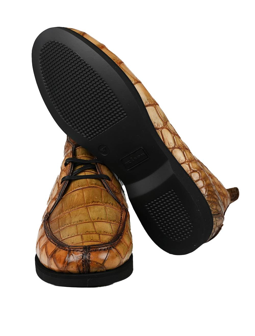 Kiton Beige Leather Crocodile Boots CONB