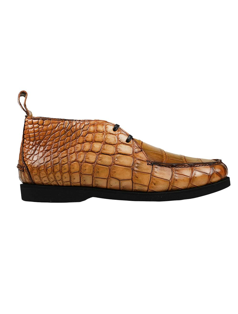 Kiton Beige Leather Crocodile Boots CONB