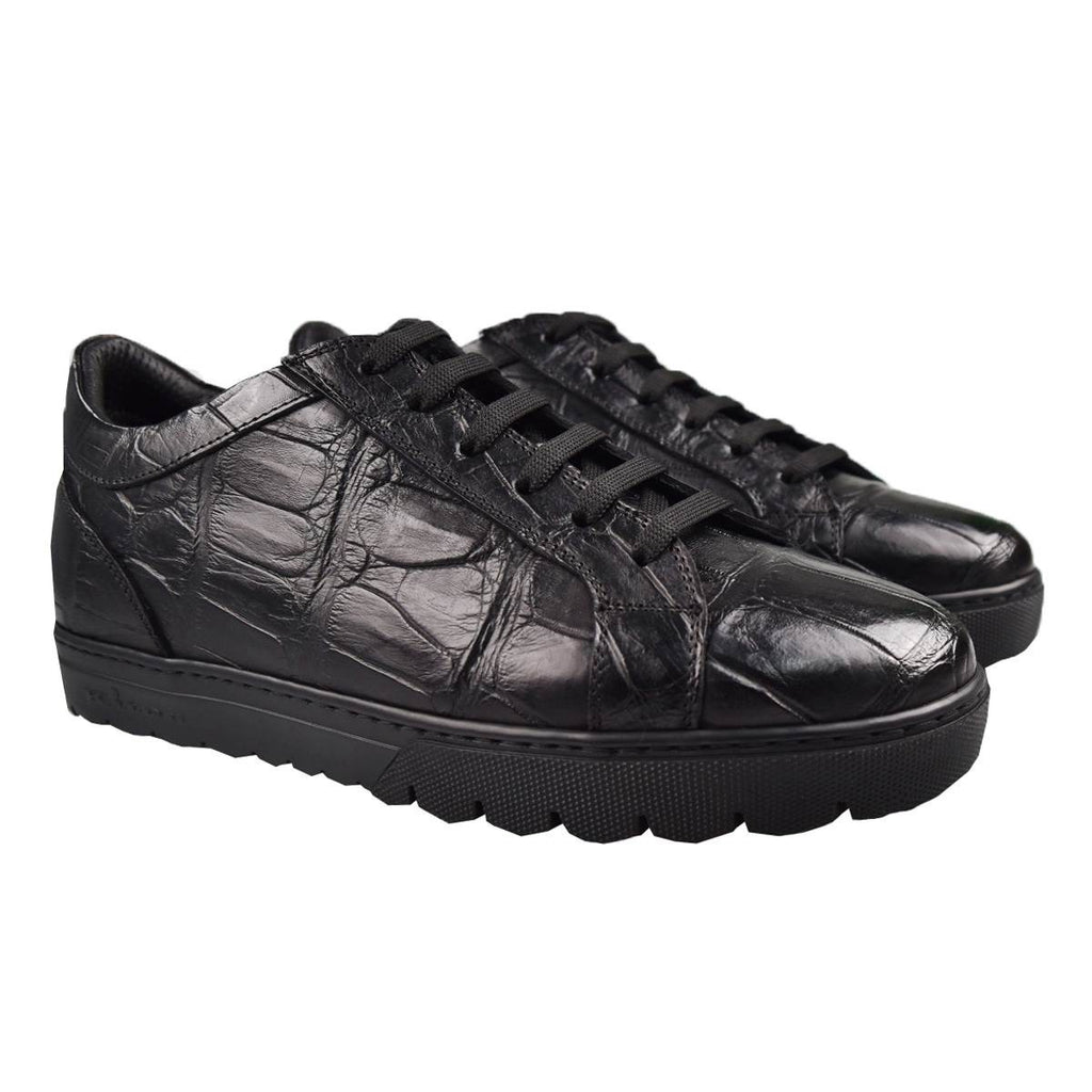 Kiton Black Crocodile Sneakers SUIB