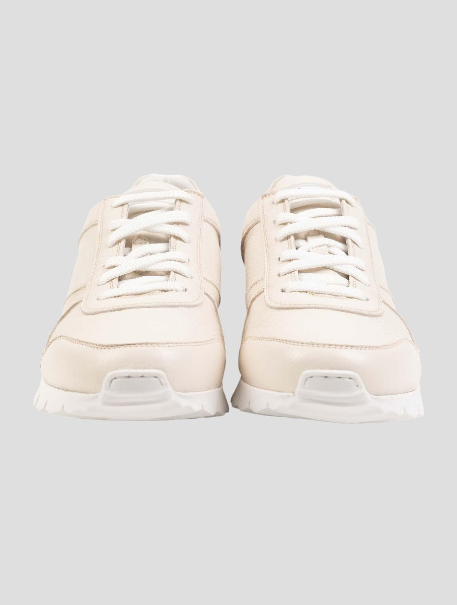 Kiton White Leather Sneakers USSA077