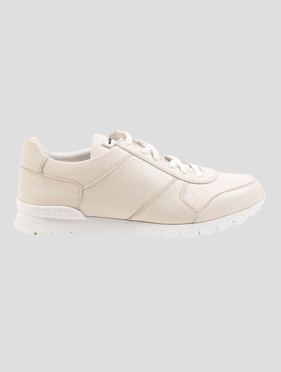 Kiton White Leather Sneakers USSA077