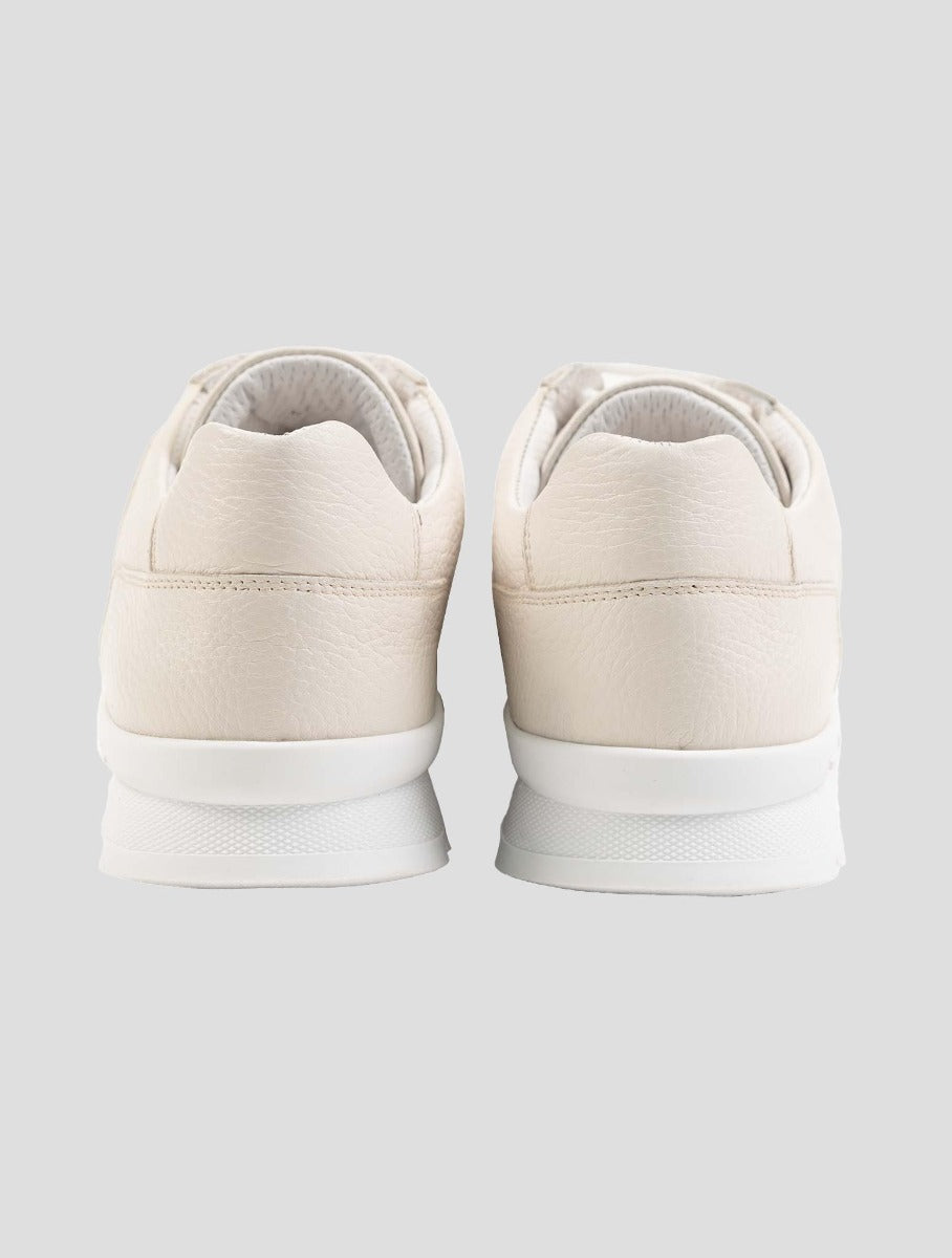 Kiton White Leather Sneakers USSA077