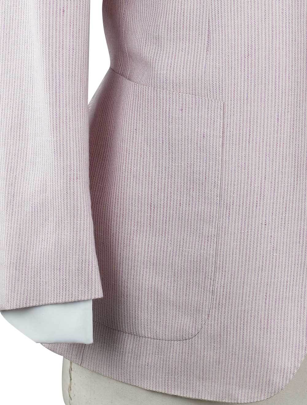 Kiton Violet White Linen Cashmere Silk Blazer - view 4