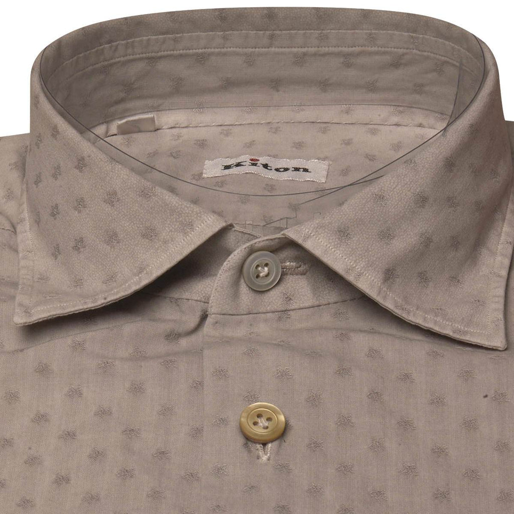 Kiton Gray Cotton Shirt Light Gray - view 2