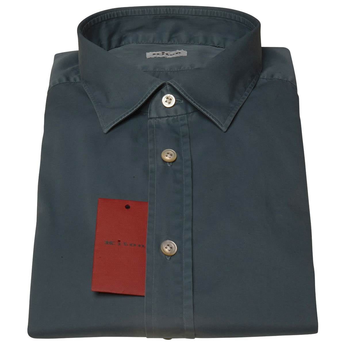Kiton Light Green Cotton Shirt