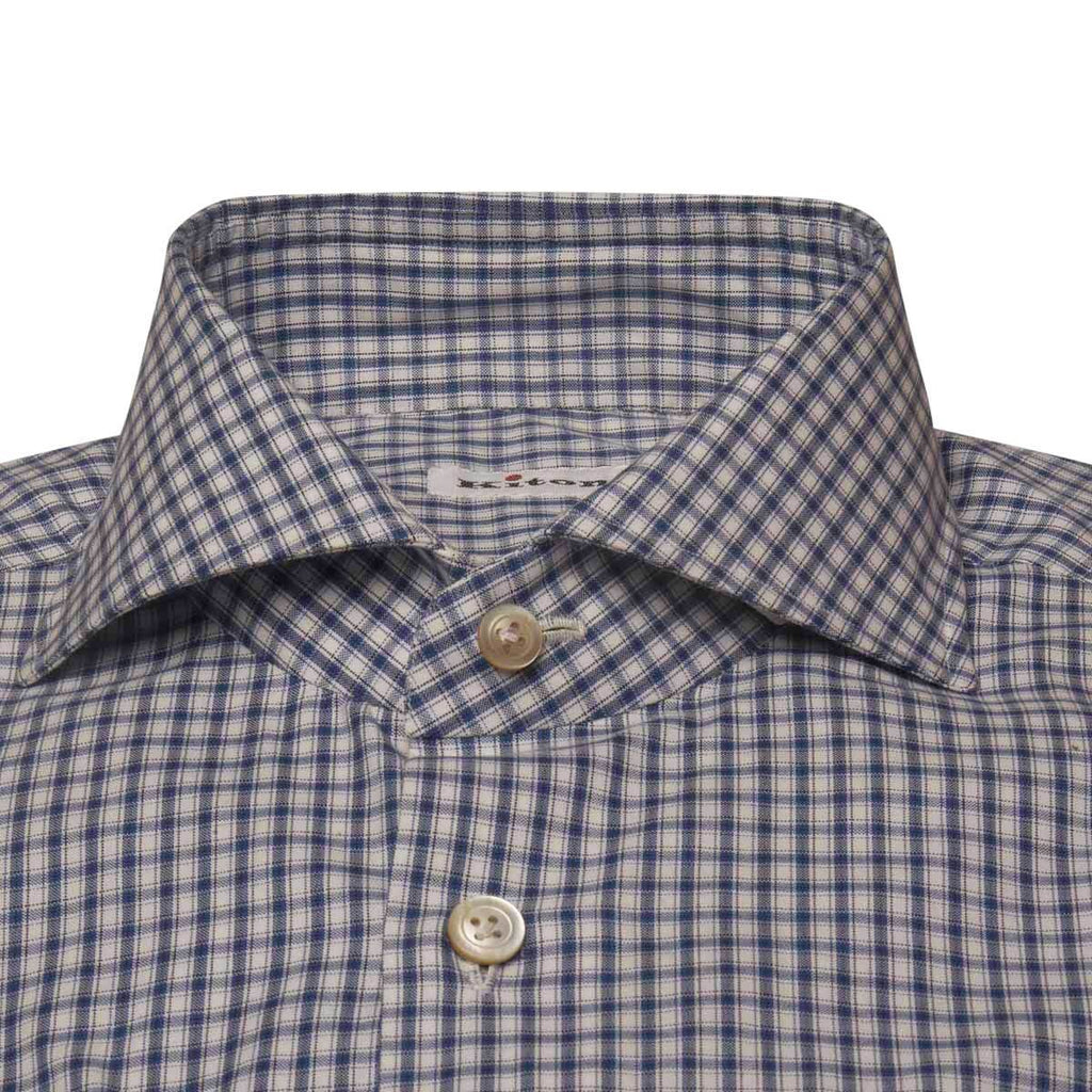 Kiton Blue White Cotton Shirt - view 2