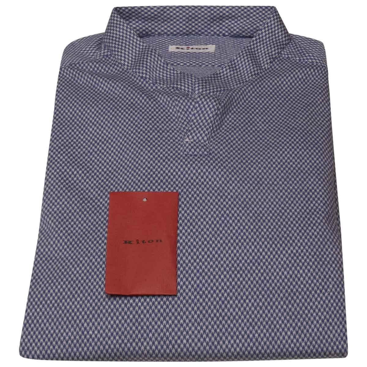 Kiton Blue White Cotton Korean Shirts