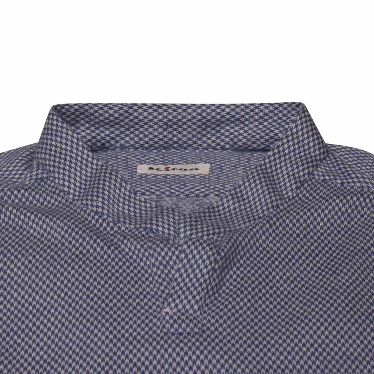 Kiton Blue White Cotton Korean Shirts - view 5