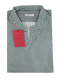 Kiton Green White Cotton Shirt