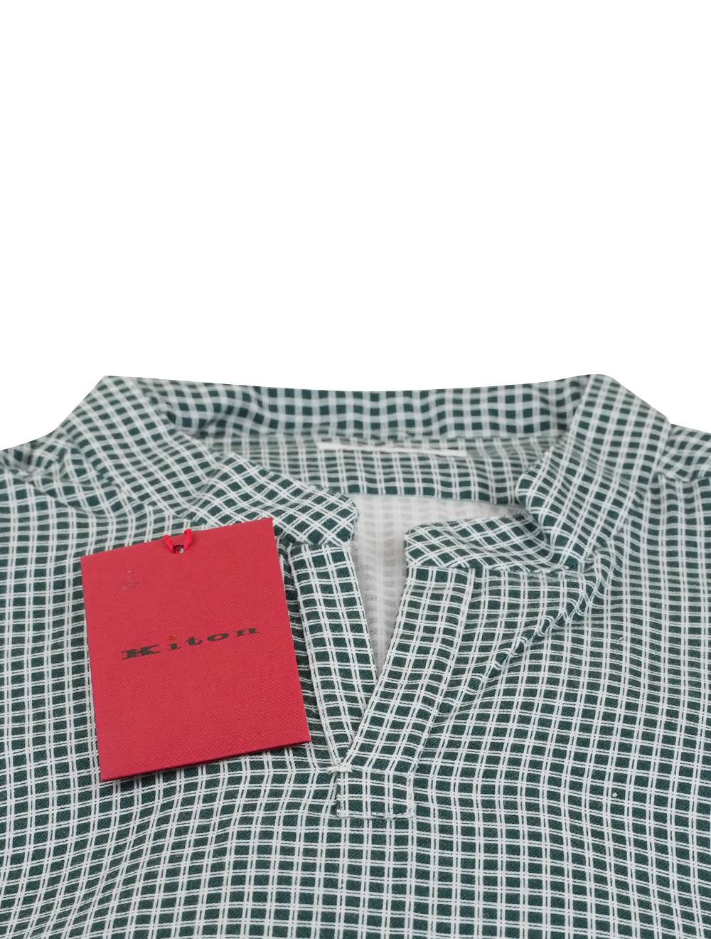 Kiton Green White Cotton Shirt - view 2