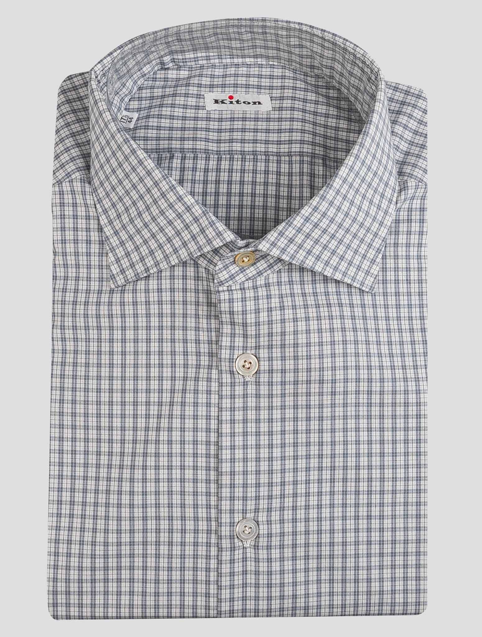 Kiton Gray Cotton Shirt Gray - view 4