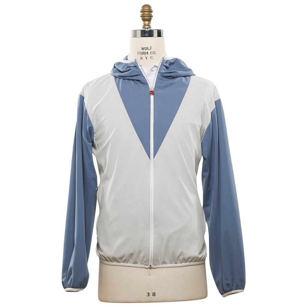 Kiton White Light Blue Pa Ea Coat