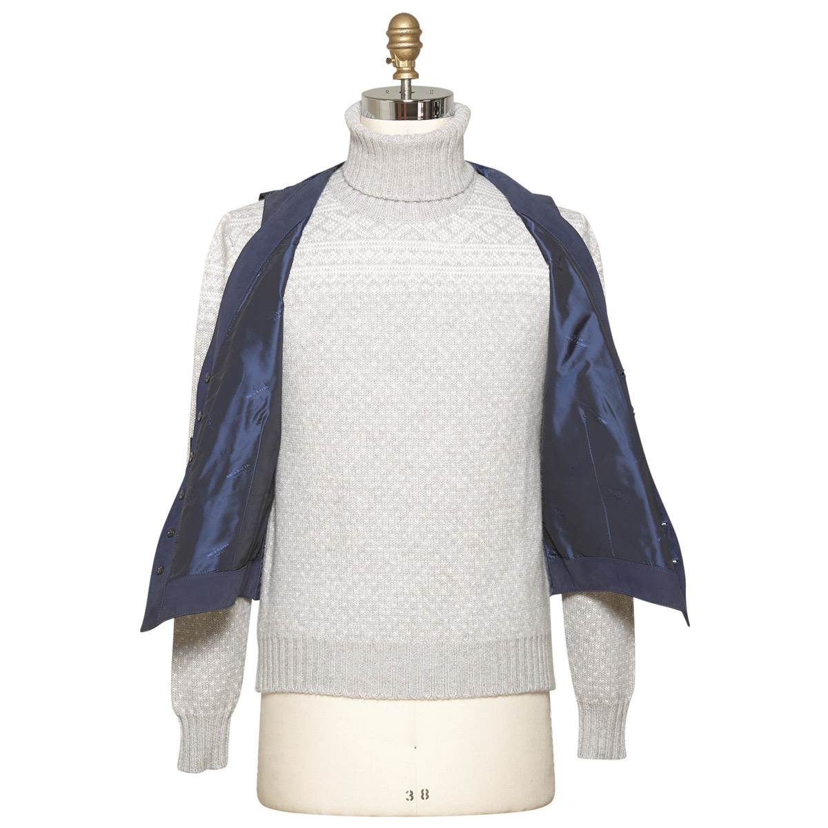 Kiton Blue Leather Calfskin Vest Blue - view 4