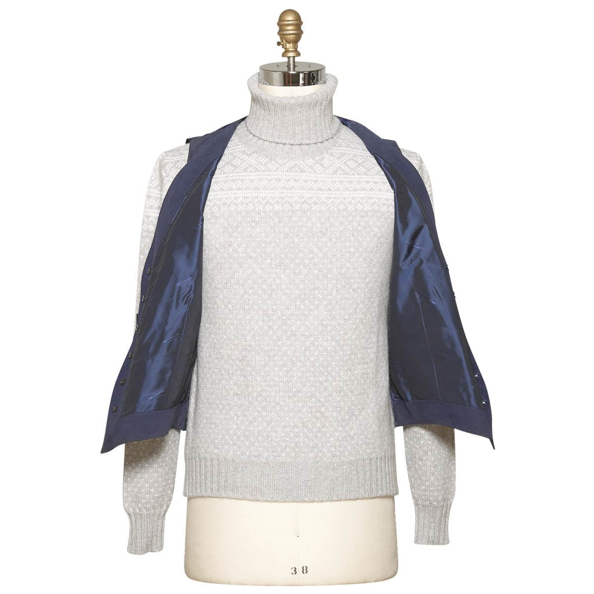 Kiton Blue Leather Calfskin Vest Blue - view 8