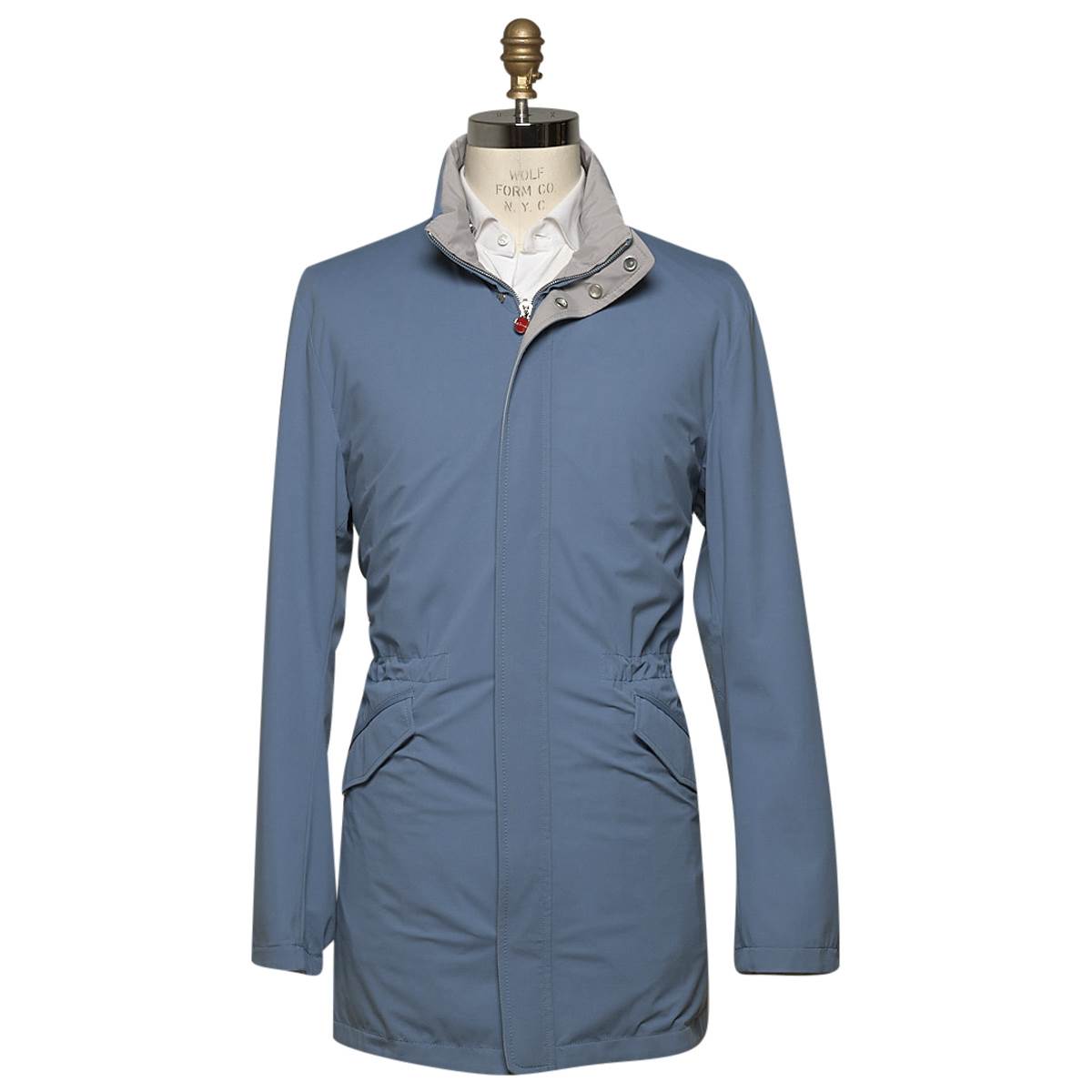 Kiton Light Blue Beige Pa Ea Pu Coat