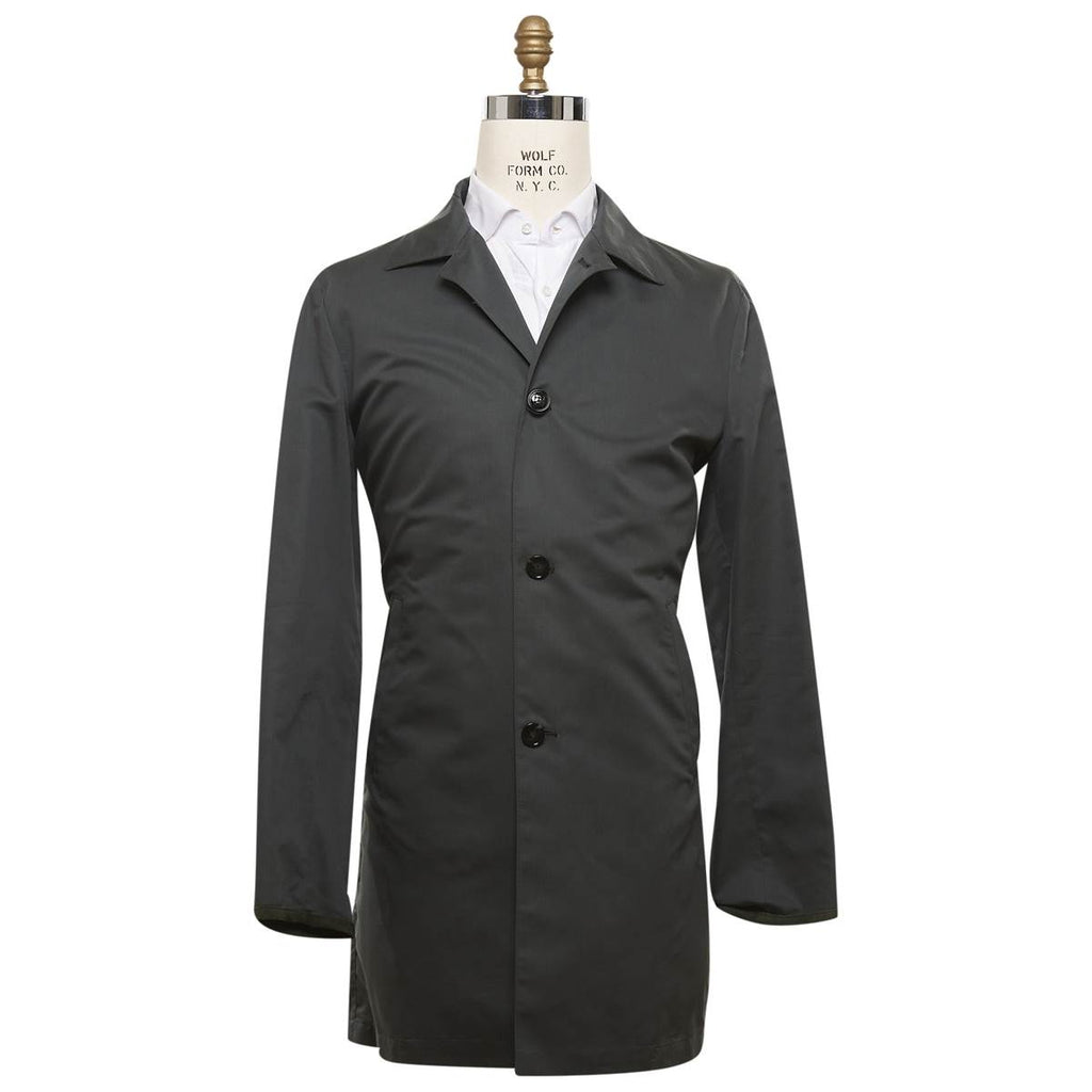 Kiton Green Cotton Silk Coat