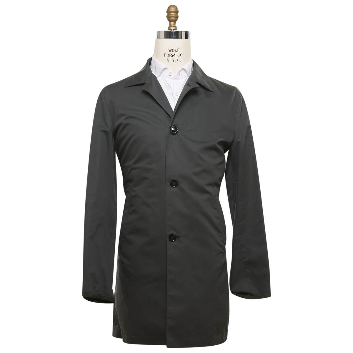 Kiton Green Cotton Silk Coat