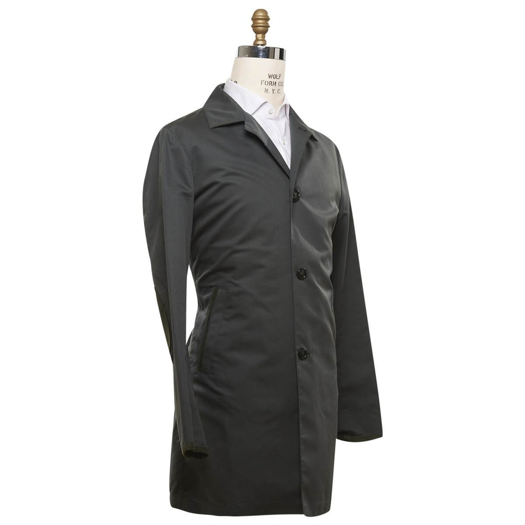 Kiton Green Cotton Silk Coat - view 2