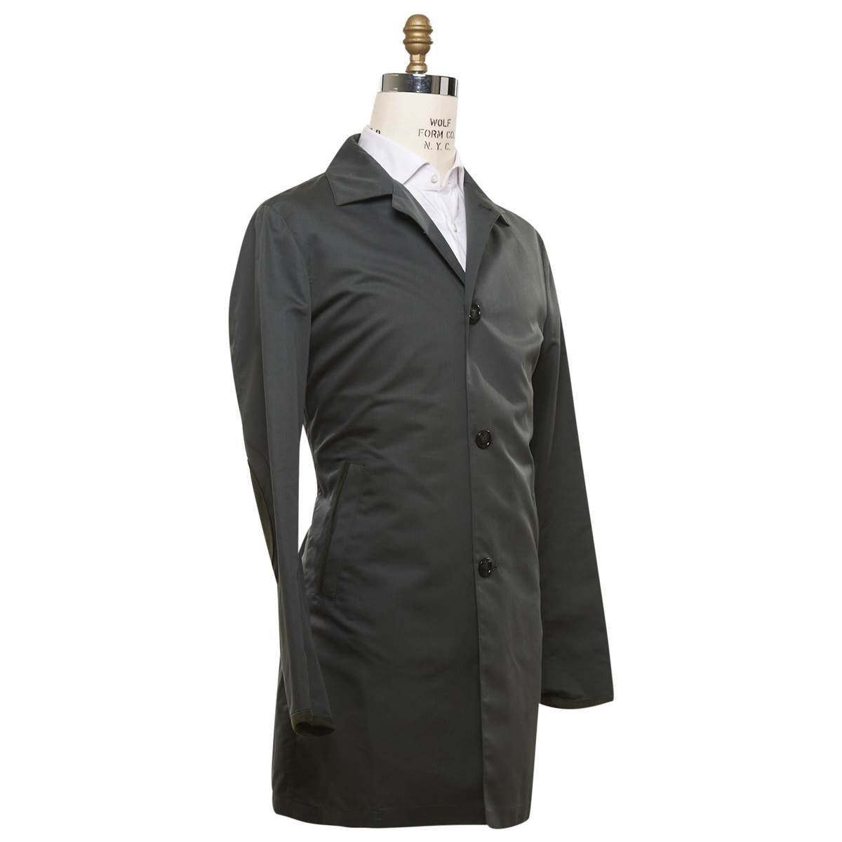 Kiton Green Cotton Silk Coat - view 2