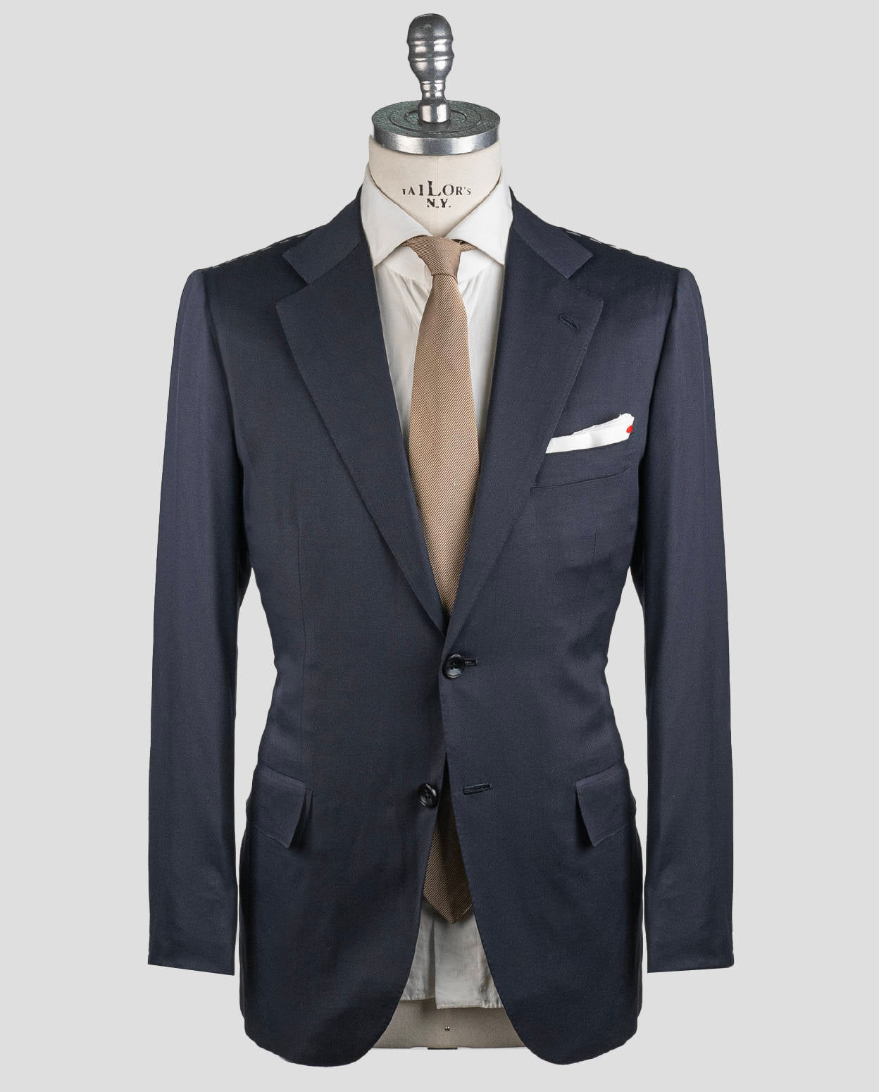 Kiton Blue Navy Virgin Wool Suit Drop 7R — view 8