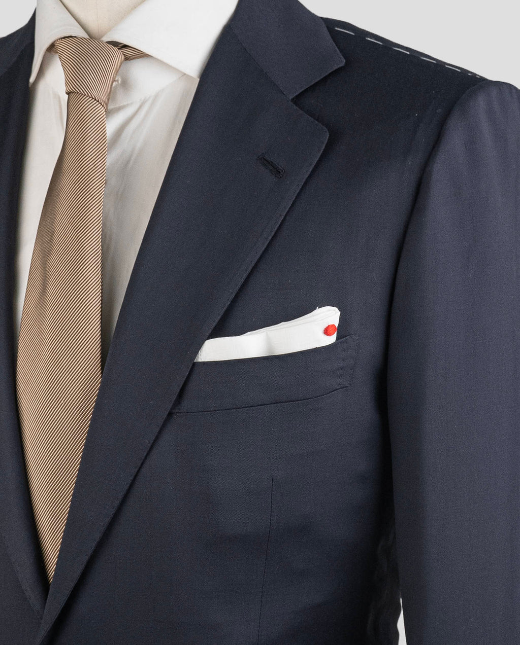 Kiton Blue Navy Virgin Wool Suit Drop 7R — view 7