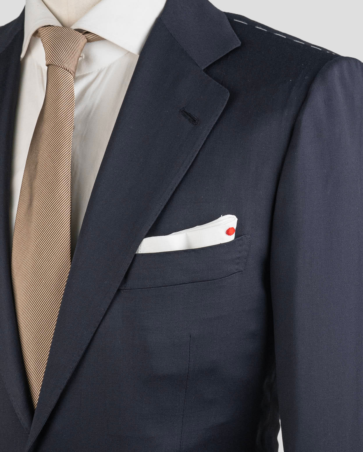 Kiton Blue Navy Virgin Wool Suit Drop 7R — view 7