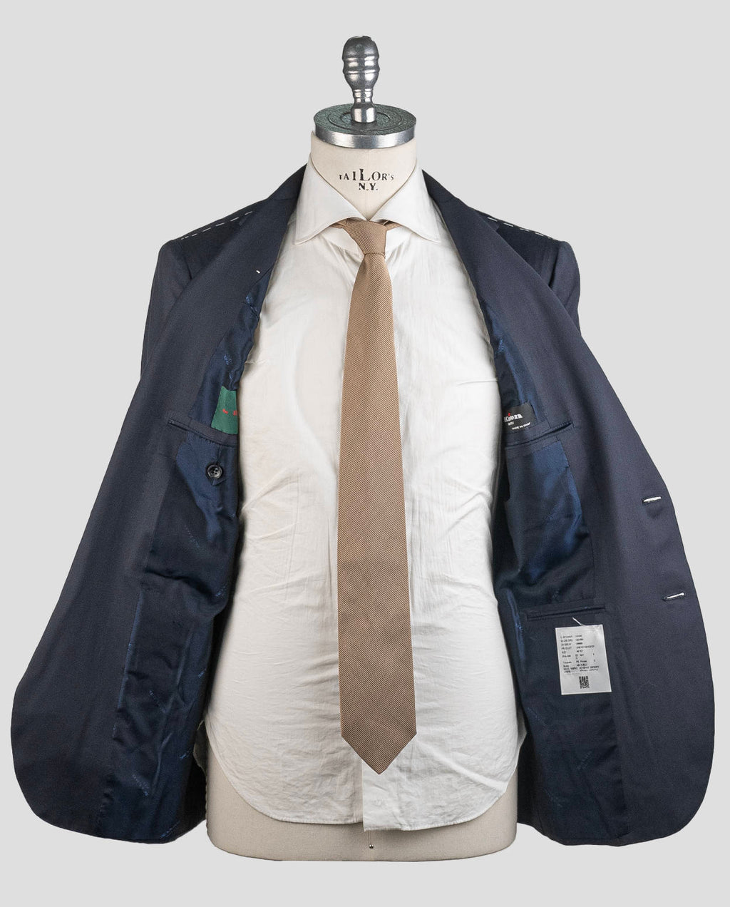 Kiton Blue Navy Virgin Wool Suit Drop 7R — view 4