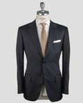 Kiton Black Virgin Wool Suit Drop 7R (300F)