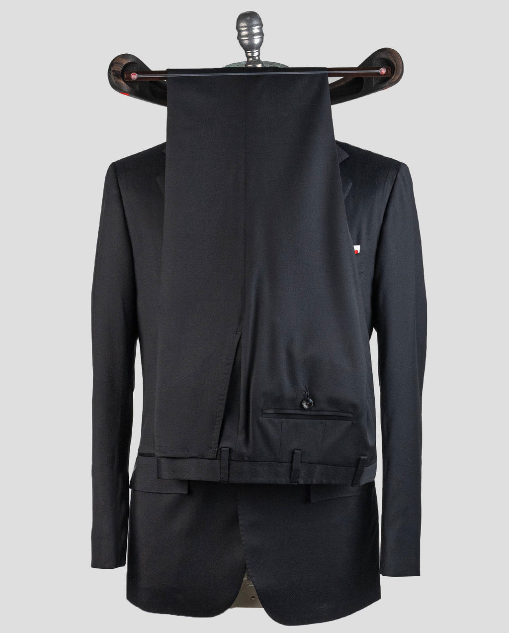 Kiton Black Virgin Wool Suit Drop 7R (300F) — view 6