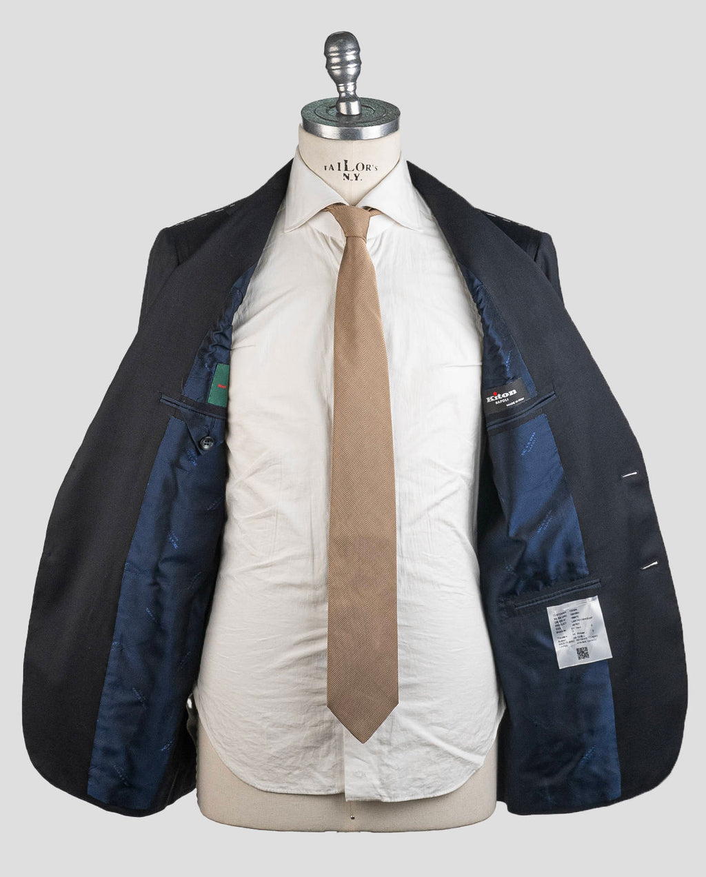 Kiton Black Virgin Wool Suit Drop 7R (300F) — view 7