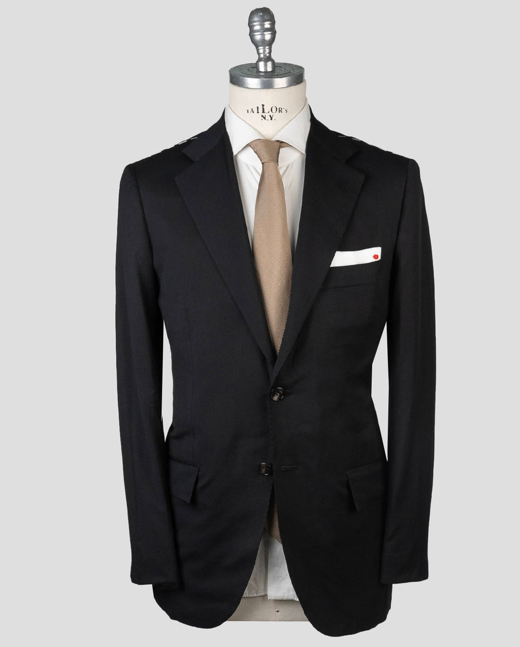 Kiton Black Virgin Wool Suit Drop 7R (5009) — view 8