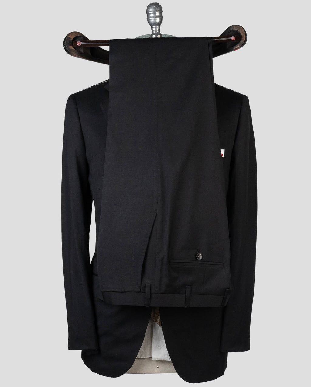 Kiton Black Virgin Wool Suit Drop 7R (5009) — view 4