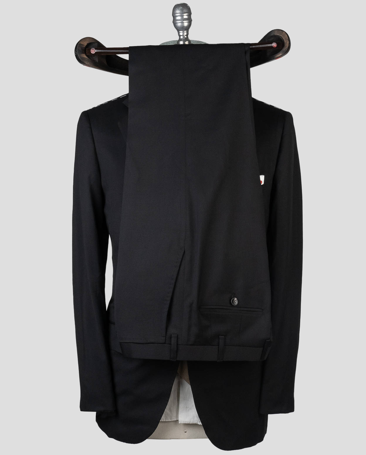Kiton Black Virgin Wool Suit Drop 7R (5009) — view 4