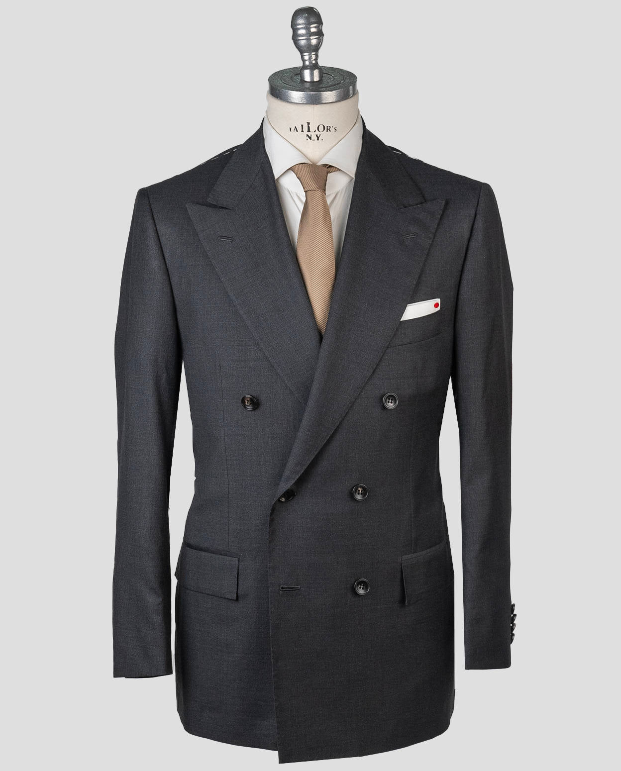 Kiton Gray Virgin Wool 140's Suit Drop 7R