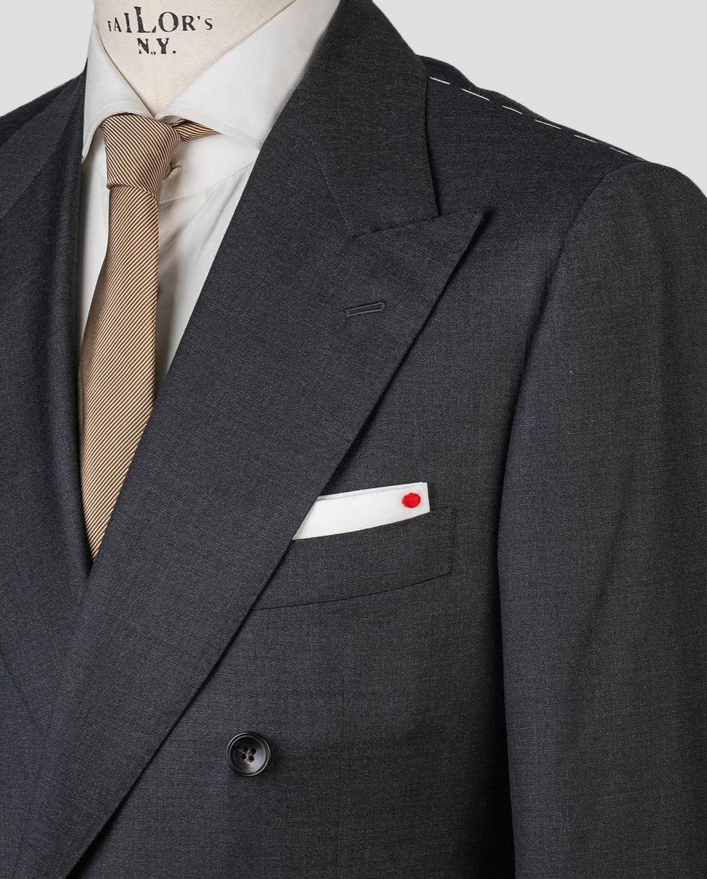 Kiton Gray Virgin Wool 140's Suit Drop 7R — view 8