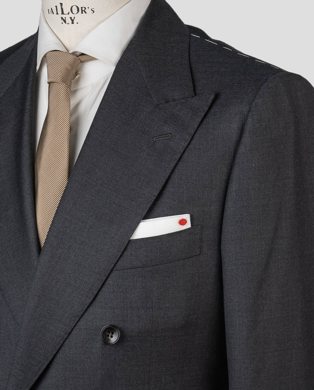 Kiton Gray Virgin Wool 140's Suit Drop 7R — view 8