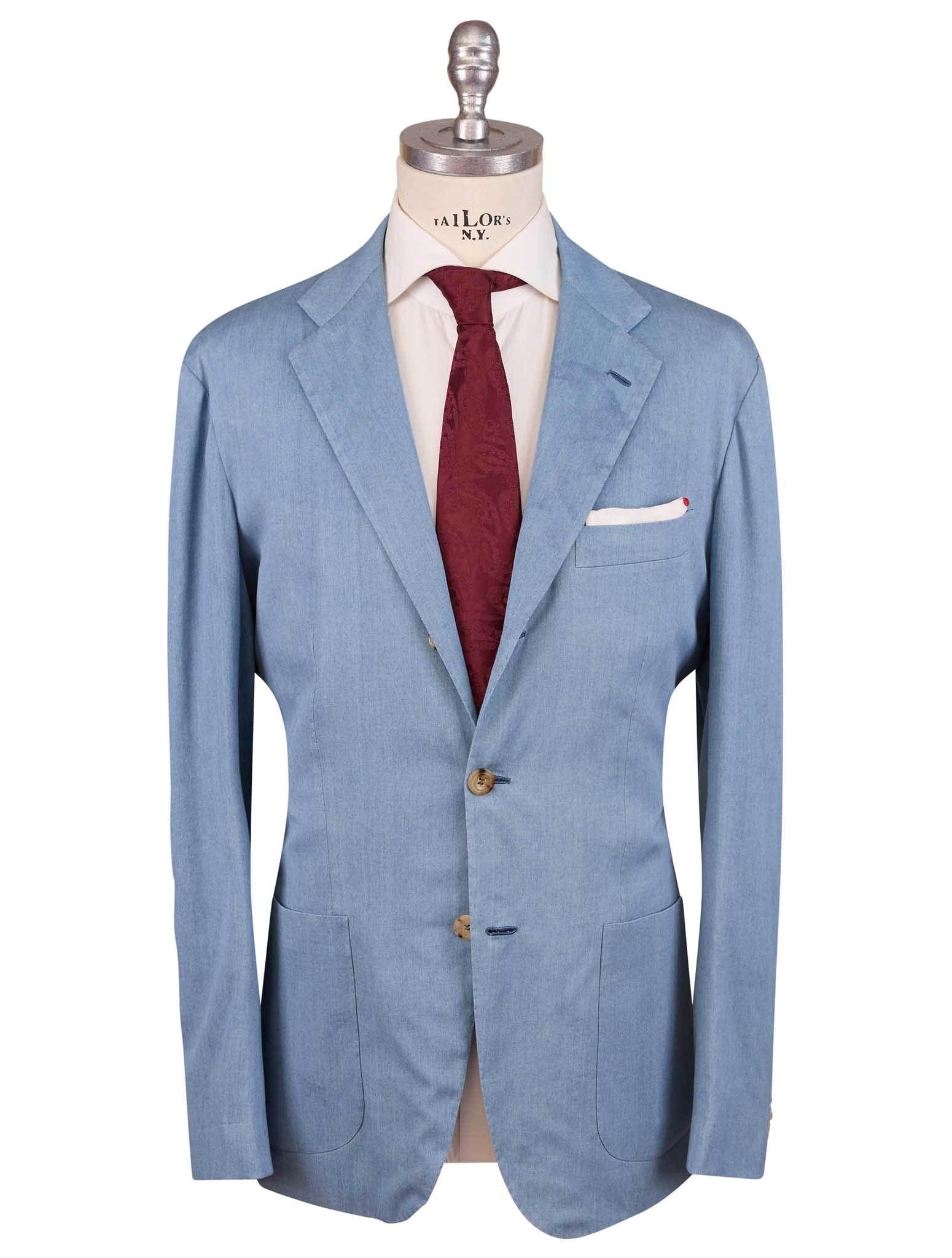 Kiton Light Blue Cotton Ea Short Pants Suit - view 4
