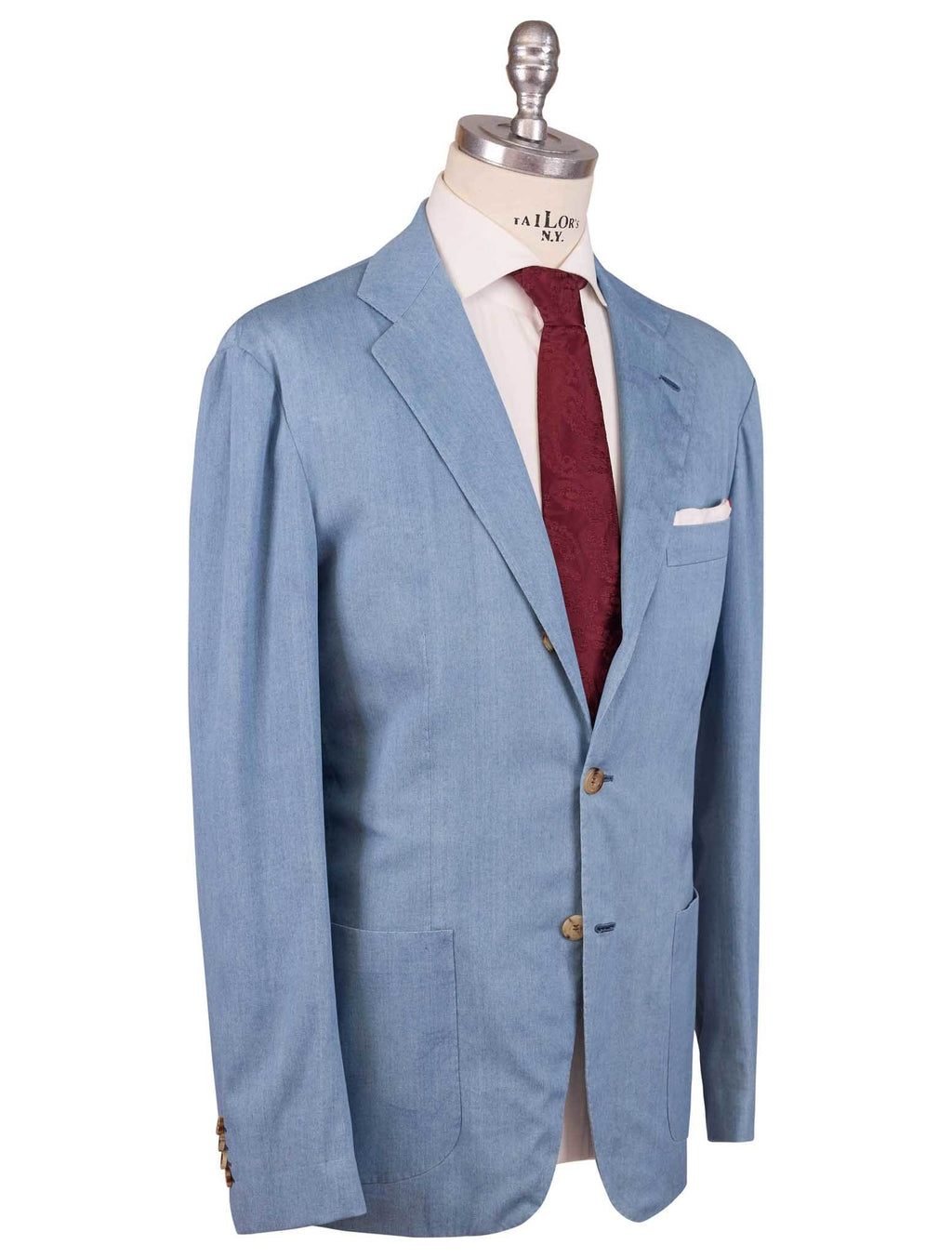 Kiton Light Blue Cotton Ea Short Pants Suit - view 5
