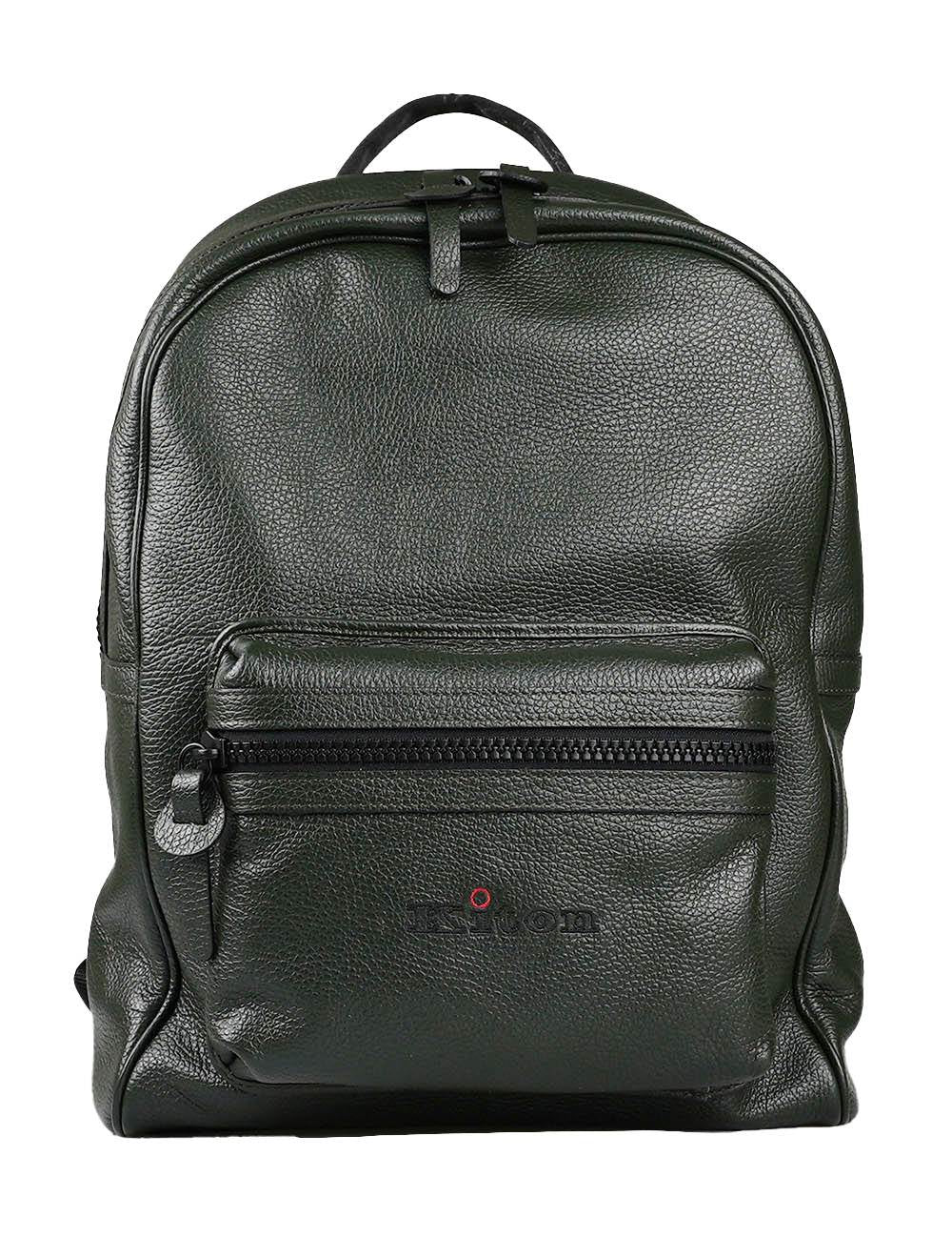 Kiton Green Leather Backpack