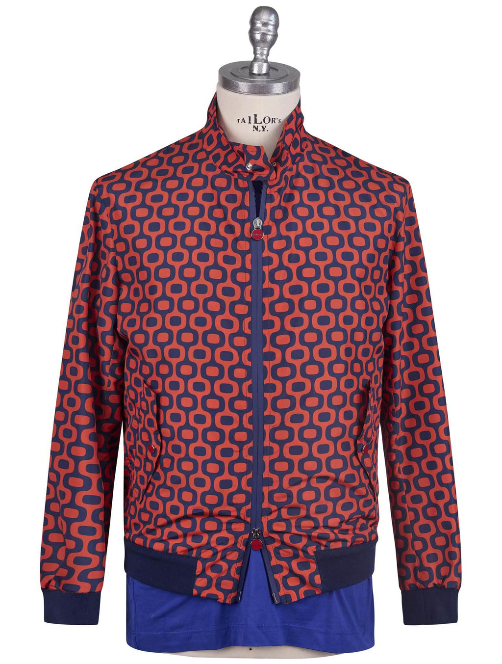 Kiton Blue Red Pl Coat