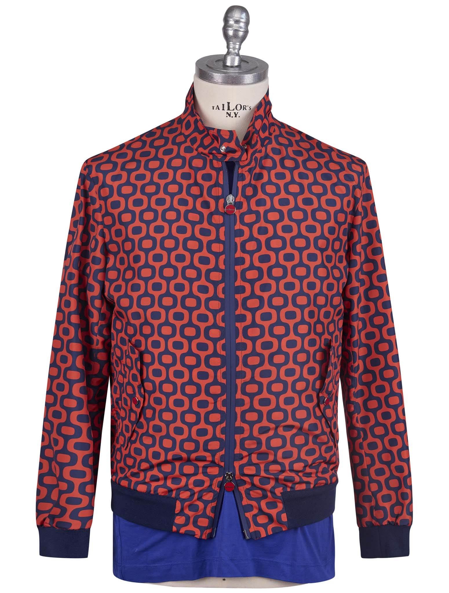 Kiton Blue Red Pl Coat