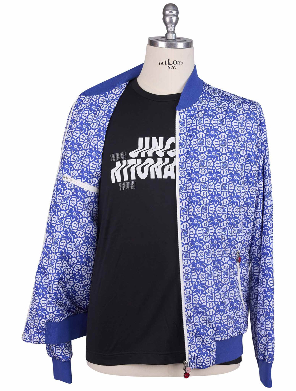 Kiton Blue White Pl Coat - view 4