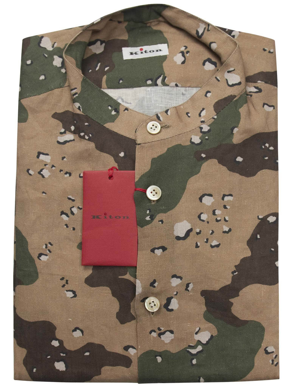 Kiton Multicolor Linen Korean Shirt