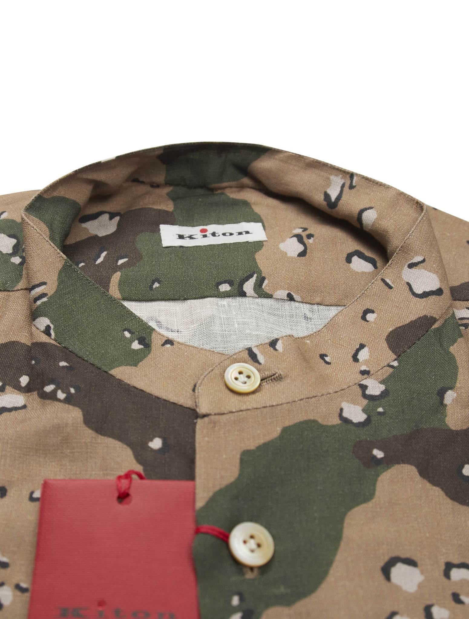 Kiton Multicolor Linen Korean Shirt - view 2